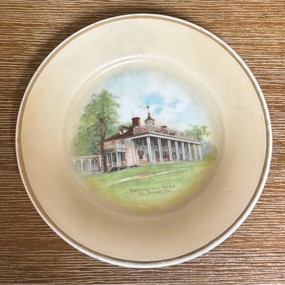 Vintage Ceramic Plate with Historic Design